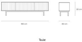 Szara szafka pod TV 180x52 cm Sierra – Teulat