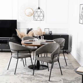 Krzesło Tapicerowane TINKA Szare Sztruksowe Nowoczesne Loft