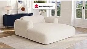 Szezlong 2-osobowy z białej bukli - POGNI marki Maison Céphy