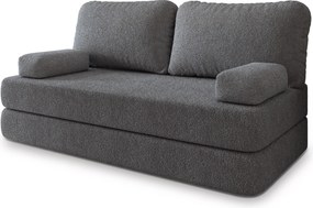 Masseno Sofa piankowa NIKSI z funkcją spania, Kanapa z pianki do salonu, Bezmontażowa, Tkanina bucle – Szary QUELLE 92