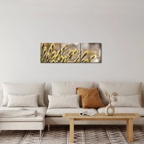 Obraz - Zieleń (z zegarem) (90x30 cm)