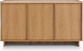 Komoda Vabres 147 cm dąb karmel 3 drzwi push to open nowoczesna skandynawska