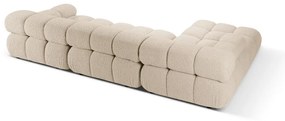 Beżowy narożnik modułowy z materiału bouclé (lewostronny) Bellis – Micadoni Home