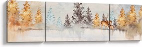 Obraz - Akwarelowy las (170x50 cm)