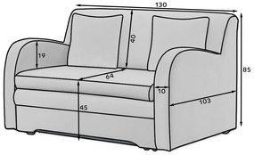 Sofa rozkładana z funkcją spania ARIO jasnoszara/różowa ELTAP