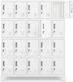 Szafa BHP 20-skrytkowa 136x45x172 cm Robert, biała