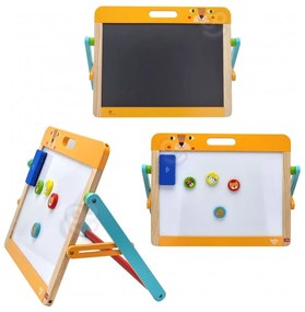 Tooky toy tablica edukacyjna 2w1 magnetyczna kredowa dla dzieci magnesy gąbka 6 el.