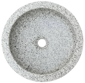 Szara okrągła umywalka ceramiczna - Ilmona 6X