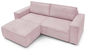 Jasnoróżowa sztruksowa rozkładana sofa 245 cm Nihad – Bobochic Paris