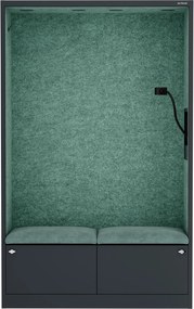 Szafa akustyczna do biura i szkoły Sally MentalBox, 115 x 40 x 185 cm, antracyt/zielony