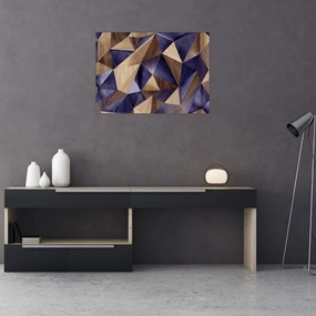 Obraz na szkle - 3D drewniane trójkąty (70x50 cm)