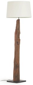 Biało-brązowa lampa stojąca z tekstylnym kloszem (wysokość 175 cm) Powell – Kave Home
