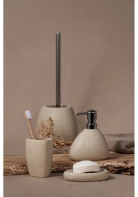 Beżowy ceramiczny kubek na szczoteczki do zębów Wenko Pion