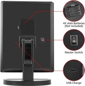 Lusterko Do MAKIJAŻU Kosmetyczne Rozkładane Powiększane ŚWIATŁA LED | VOLAN