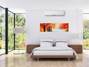 Obraz - Obraz olejny, kolorowa jesień (170x50 cm)