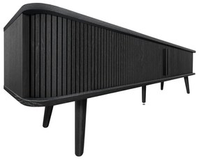 Czarna szafka pod TV w dekorze dębu 178x50x40 cm Rove – Woodman