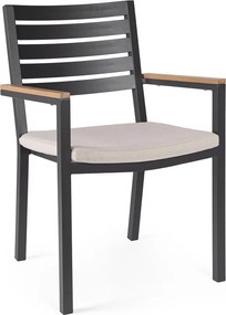 Antracytowe metalowe krzesło ogrodowe Henna – Bizzotto