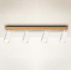 Brilagi - Oprawa punktowa SELE 4xGU10/30W/230V biała/dekor dębu