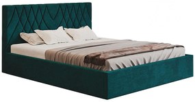 Turkusowe tapicerowane łóżko 180x200 Melixa 3X