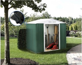 Metalowy Domek Ogrodowy "Rosas" 2,71 m² Zielony z Rynną