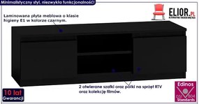 Czarna nowoczesna szafka pod tv - Verta 3X 140 cm