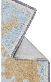 Niebiesko-beżowy bawełniany dziecięcy dywan do zabawy tkany ręcznie odpowiedni do prania 70x100 cm Mini Worldmap – Lorena Canals
