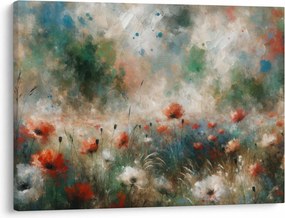 Obraz – Abstrakcja pola z makami (70x50 cm)