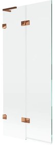 Mexen Lunar L parawan nawannowy 2-skrzydłowy lewy 80 x 150 cm, transparent, różowe złoto - 897L-080-100-60-00-L