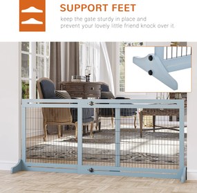 PawHut Brama Ochronna dla Psów na Schody Regulowana Wysokość Szaro-Czarna 180cm Wysoka | Aosom PL