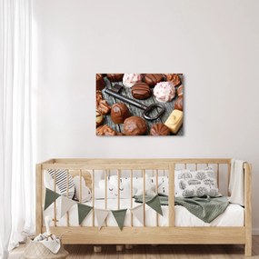 Obraz czekolady i kluczy (70x50 cm)