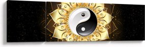 Obraz - Złoty Yin-Yang (170x50 cm)