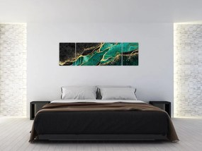Obraz - Marmurki olejno-złote (170x50 cm)