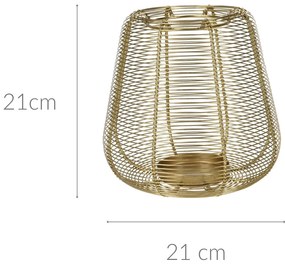 Złoty lampion na świeczkę, metal
