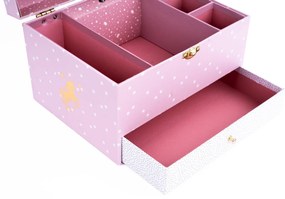 Kuferek na biżuterię z pozytywką i lusterkiem