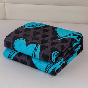 Narzuta na łóżko KASUGA, turkusowy Rozmiar: 170 x 210 cm