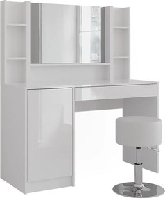 Stół toaletowy biały/biały wysoki połysk 119.8x50.1x76 sherry