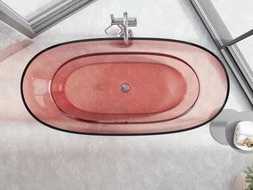 Mexen Pure wanna wolnostojąca transparentna 170 x 80 cm, coral, korek chrom - 58071708004