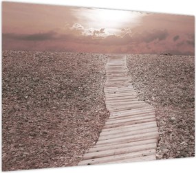 Obraz - Plaża żwirowa (70x50 cm)