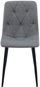 Ciemnoszare pikowane krzesło tapicerowane tkaniną T7-R85