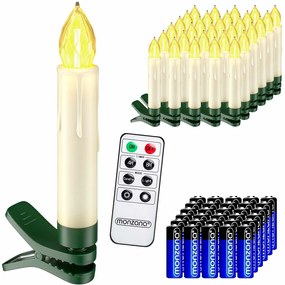 Monzana Świece na choinkę CANDLE, 20 sztuk, 10,5cm, ciepła biała