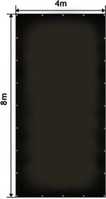 JAGO Plandeka 650 g/m², aluminiowe oczka, czarna, 4 × 8 m