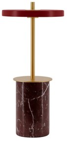 Czerwona marmurowa lampa stołowa LED ze ściemniaczem i metalowym kloszem (wysokość 25,5 cm) Asteria Move Mini – UMAGE