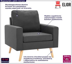 Ciemnoszary tapicerowany fotel wypoczynkowy G3-L44