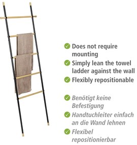 Czarno-naturalna metalowa drabina dekoracyjna Loft – Wenko