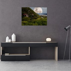 Obraz krajobrazu z księżycem (70x50 cm)