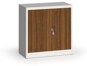 Szafy spawane z laminowanymi drzwiami, 800 x 800 x 400 mm, RAL 7035/orzech
