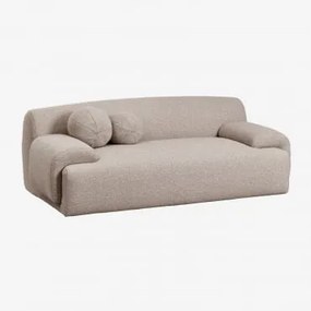 Sofa Dwuosobowa Tapicerowana Shirina Tkanina Mokka Brąz Bouclé - Sklum