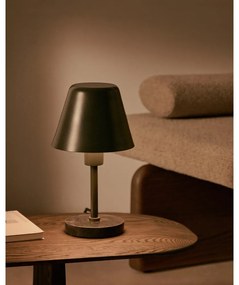 Ciemnozielona/czarna marmurowa lampa stołowa z metalowym kloszem (wysokość 32 cm) Calina – Kave Home