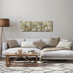 Obraz - Vintage motyle (z zegarem) (90x30 cm)
