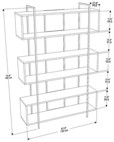 Zielony regał 120x180 cm Bruti – Kalune Design